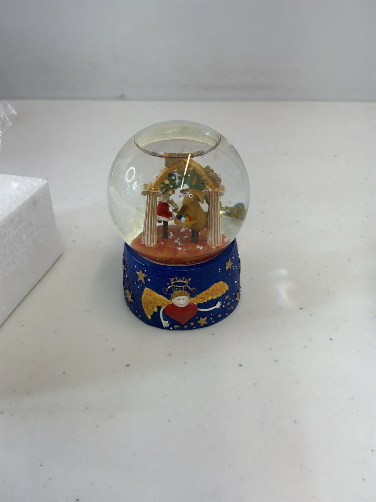 Neiman Marcus Mini Snow Globe Christmas 1996 Love Angel Santa Reindeer Rare