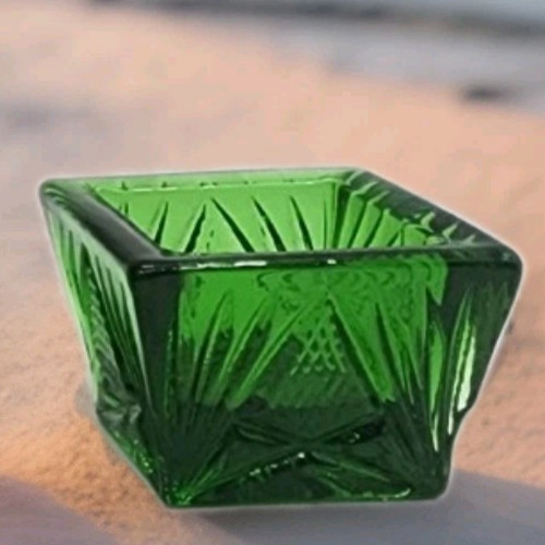 Square Hunter Green Salt Cellar Dip Westmoreland Glass Mould Mosser 4 Rosso