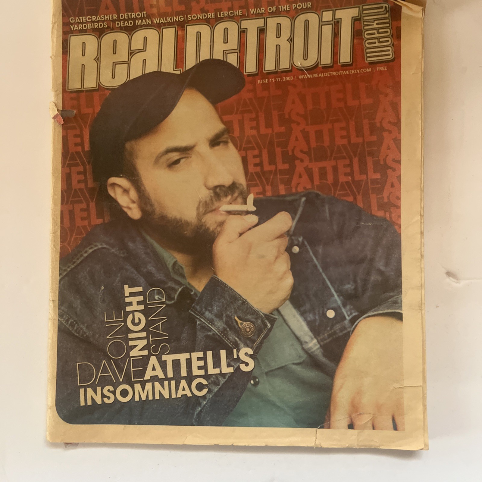 Real Detroit Weekly Magazine June 11-17, 2003 Dave Attell Cover Detroit Rare
