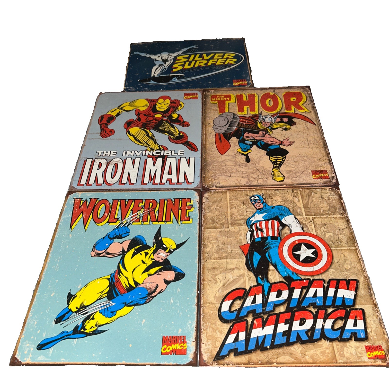 Marvel Comics Vintage Design Tin Metal Comic Book Characters 16 Marvel Comics Vintage Design Tin Metal Comic Book Characters 16