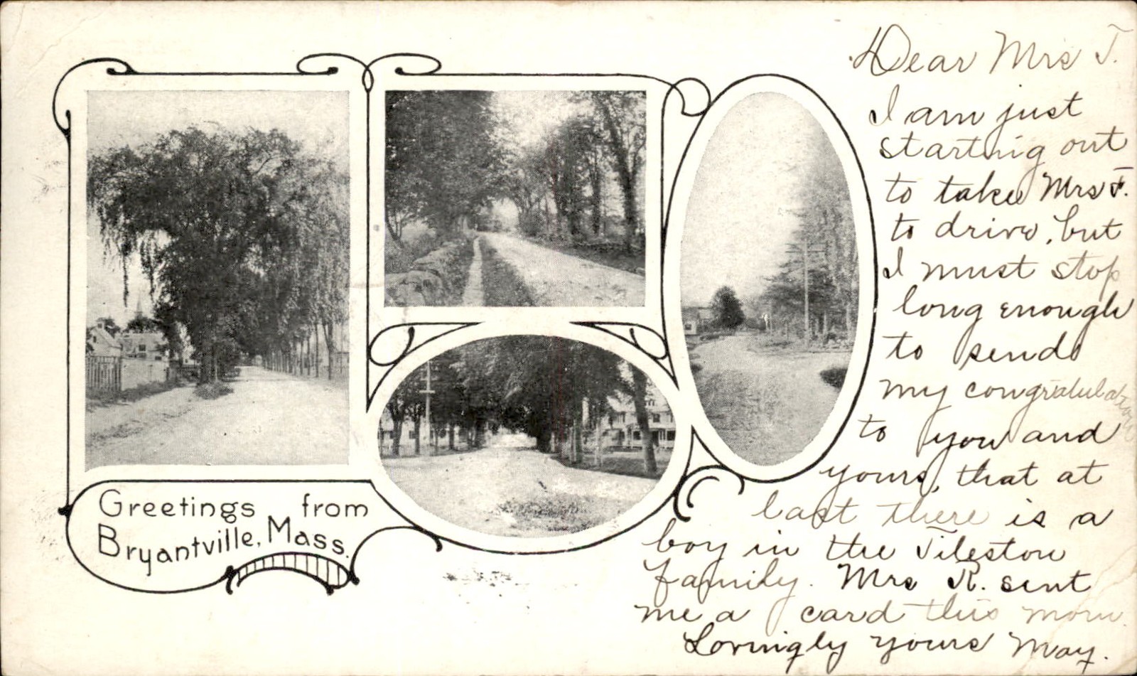 Bryantville Massachusetts MA Street Scene Multi-View c1905 Vintage Postcard