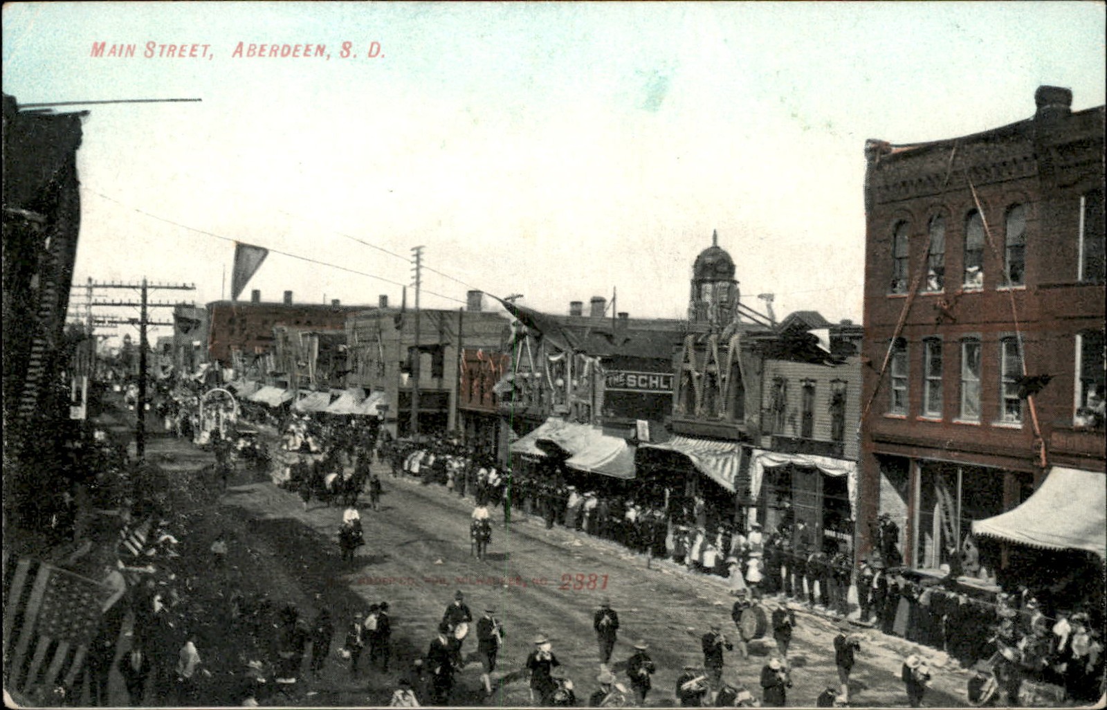 Aberdeen South Dakota SD Main Street c1910s Vintage Postcard