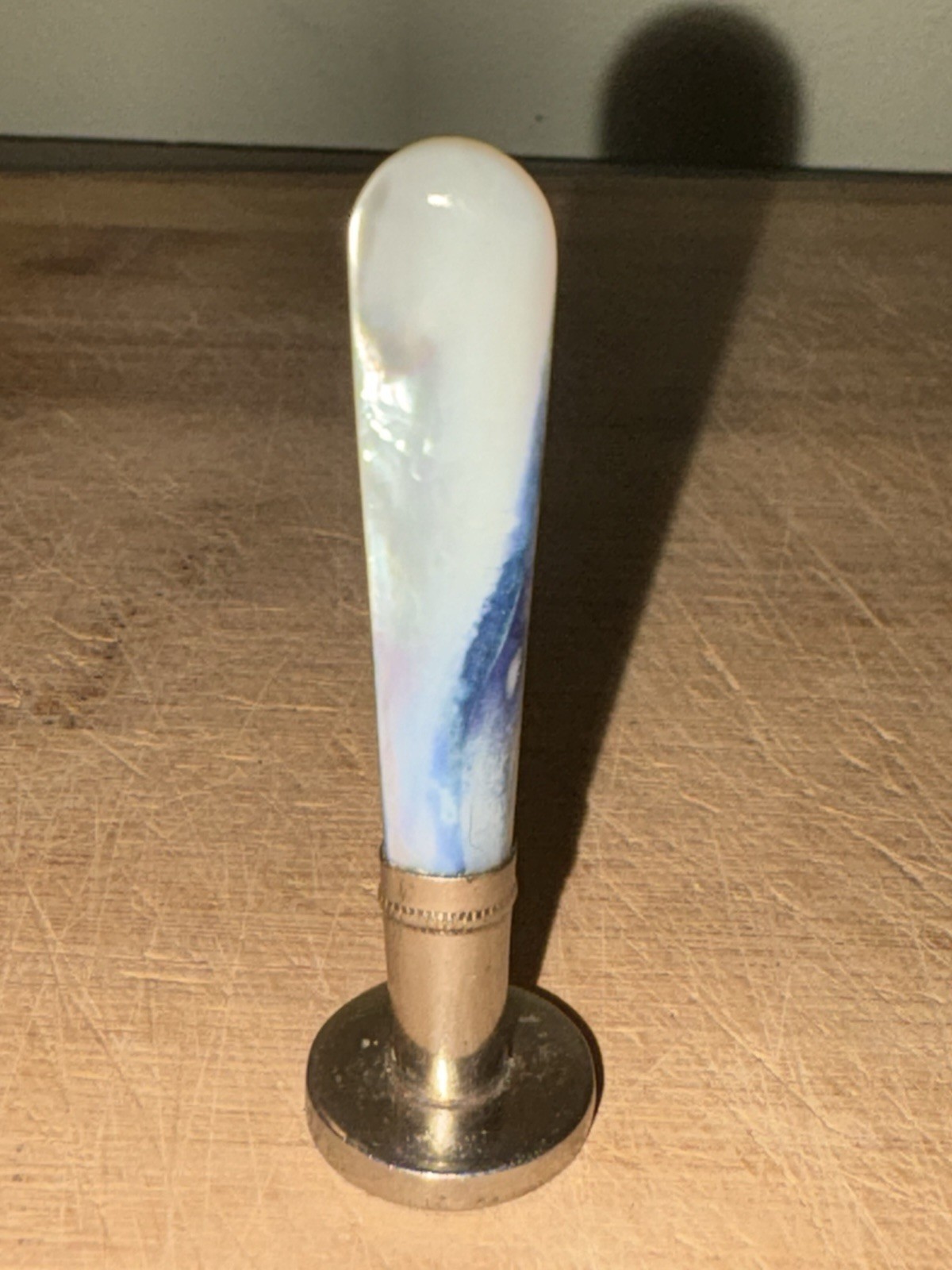 Antique Wax Seal E R Monogram Opalescent Glass or Stone Handle