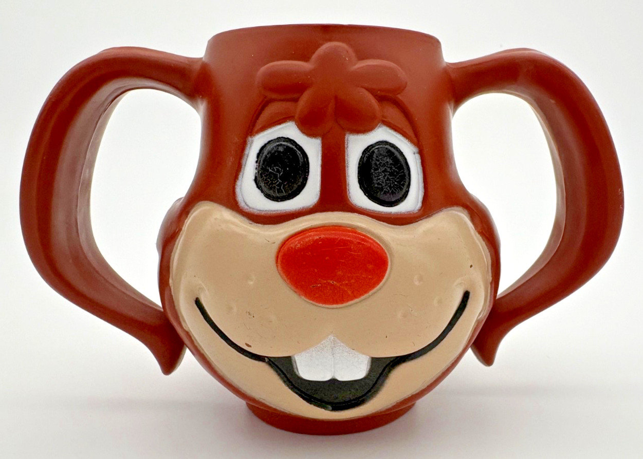Vintage - Nestle Quick - Brown Rabbit - 2 Handle - Plastic Mug - Cup