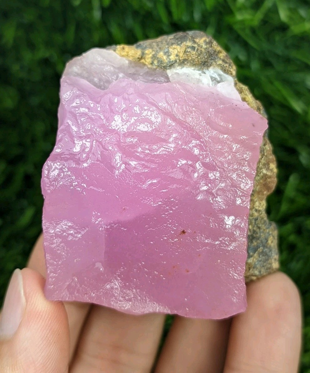 136-gm Natural Very Rare Fluorescent Pink Aragonite Crystal Specimen @AFG