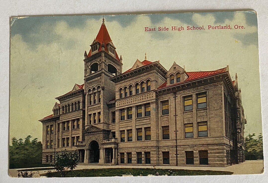 Early View of East Side High School ~ Portland Oregon OR~ Antique 1910s Postcard