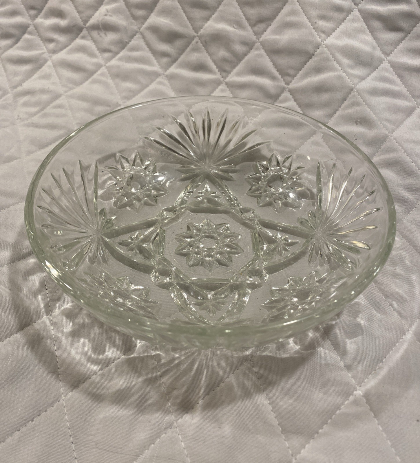 Anchor Hocking EAPC Star of David Clear Glass Serving Bowl 7 Inch