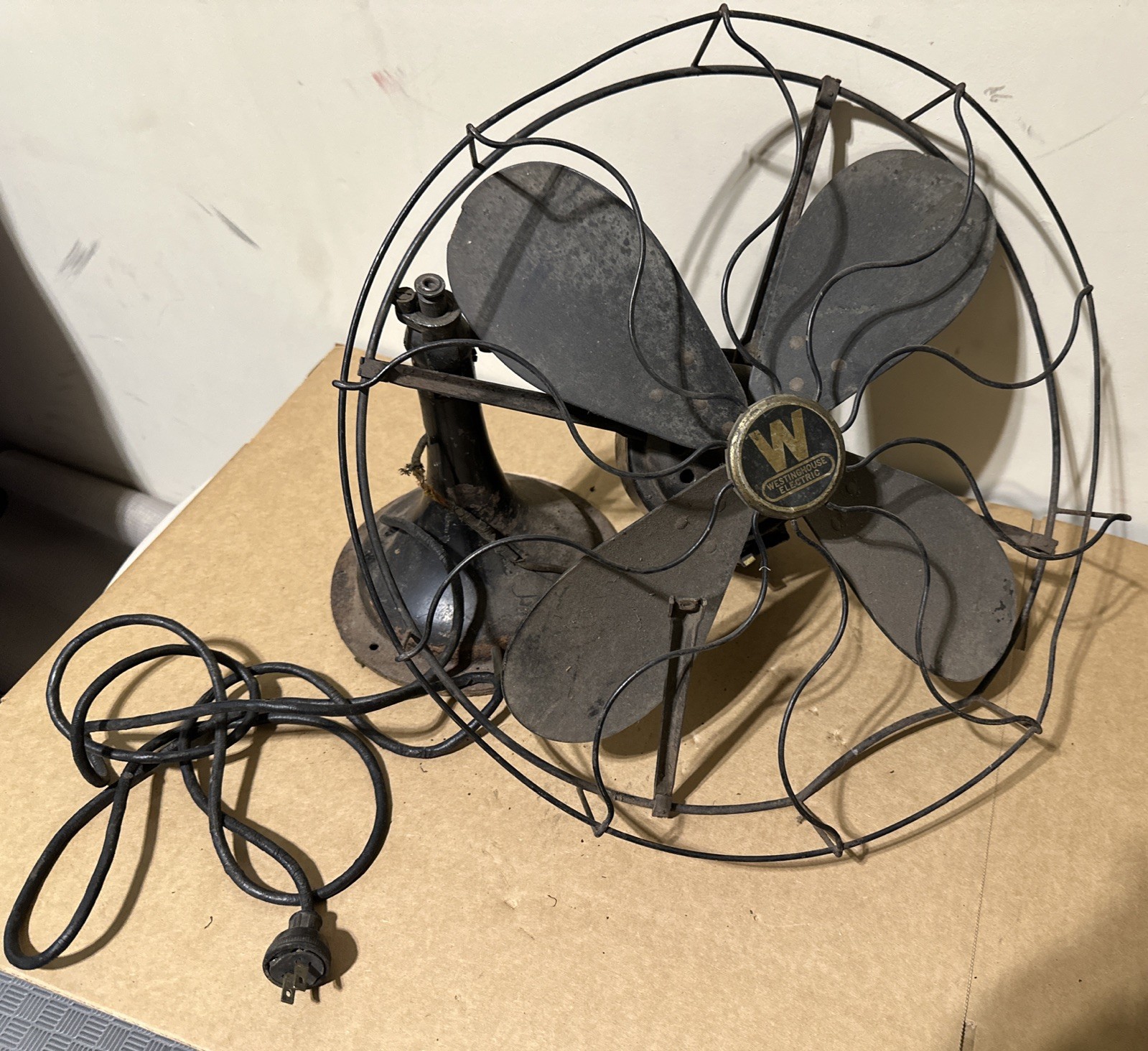 1920s-30s Antique Westinghouse 17’ Desk Fan 4 Blade 3 Speed Parts