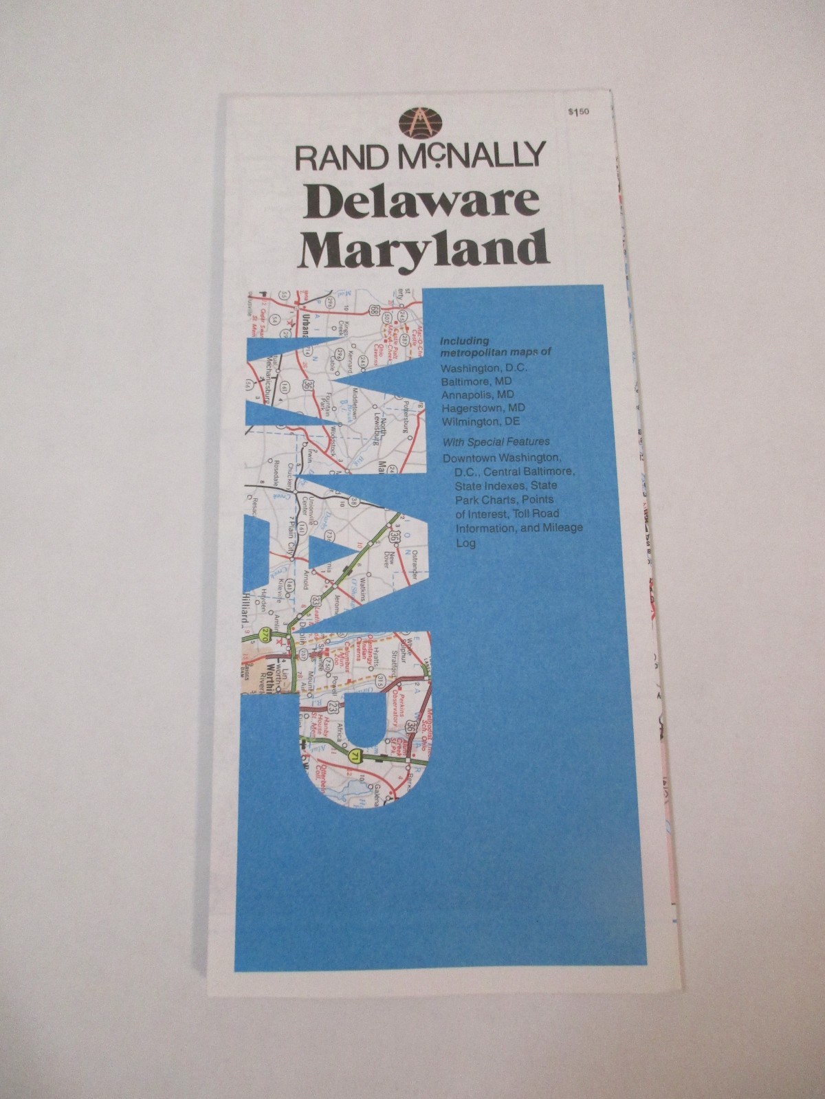 Rand McNally Delaware Maryland State Highway Travel Road Map~HrcRM