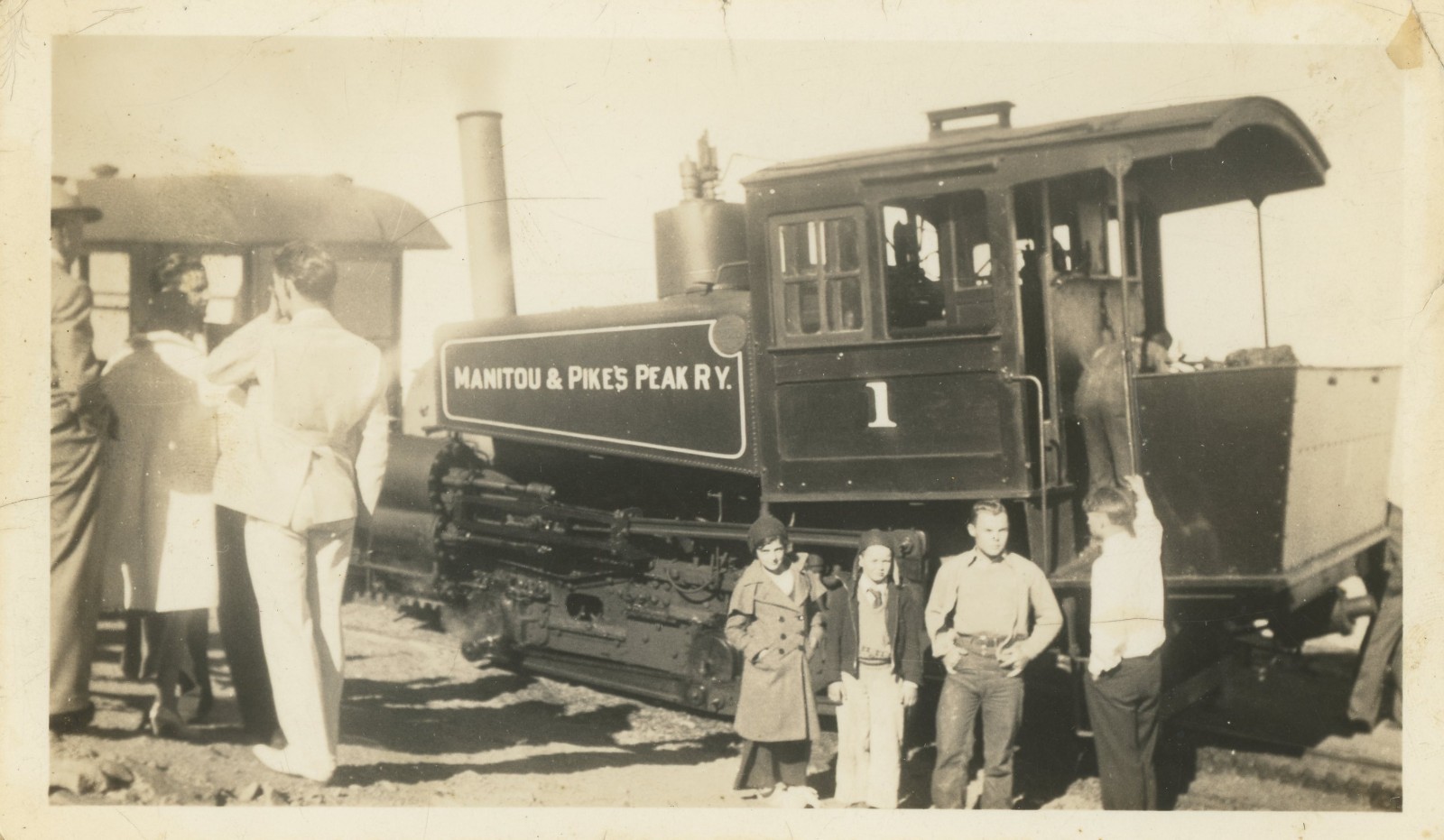Manitou Pikes Peak Railway Steam Locomotive Train Cog Colorado VTG Photo 1930s