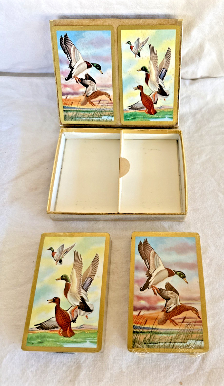 VTG Duratone Arrco Playing Cards Plastic Coated Double Deck Mallard Ducks New