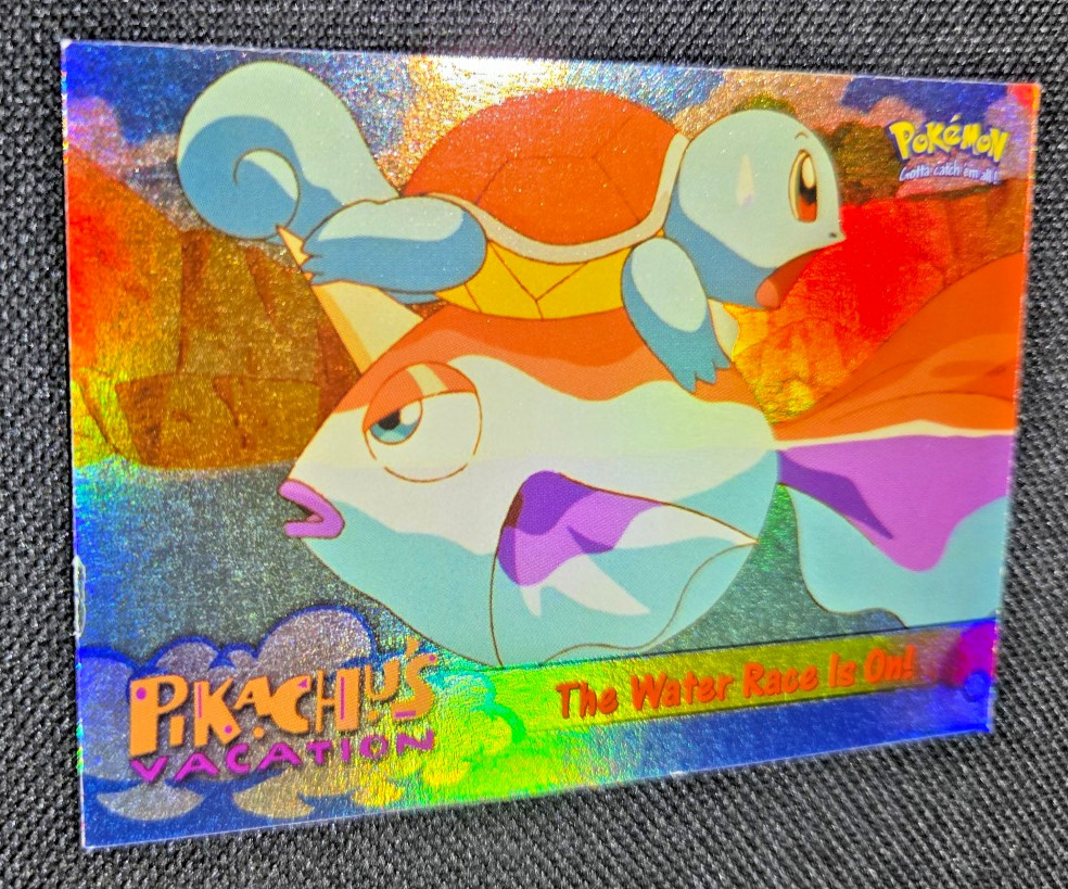1999 Topps Pokemon the First Movie Water Race Is On #47 Foil Blue Logo