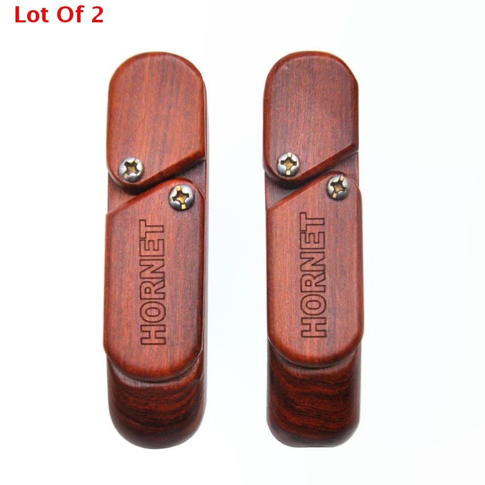 2 Pack 180° Rotating Wood Smoking Pipes with Hidden Storage, Classic Durable