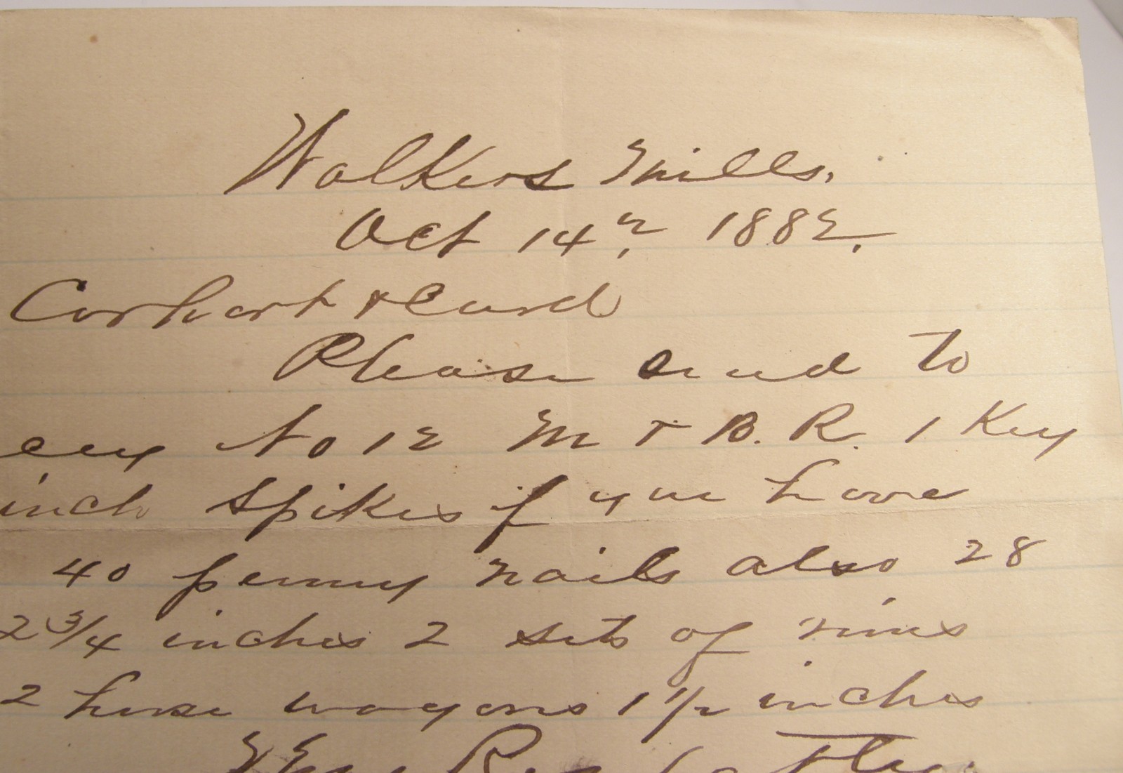 ANTIQUE 1882 LETTER WALKER BROS WALKER\'S MILLS DODGE COUNTY GEORGIA