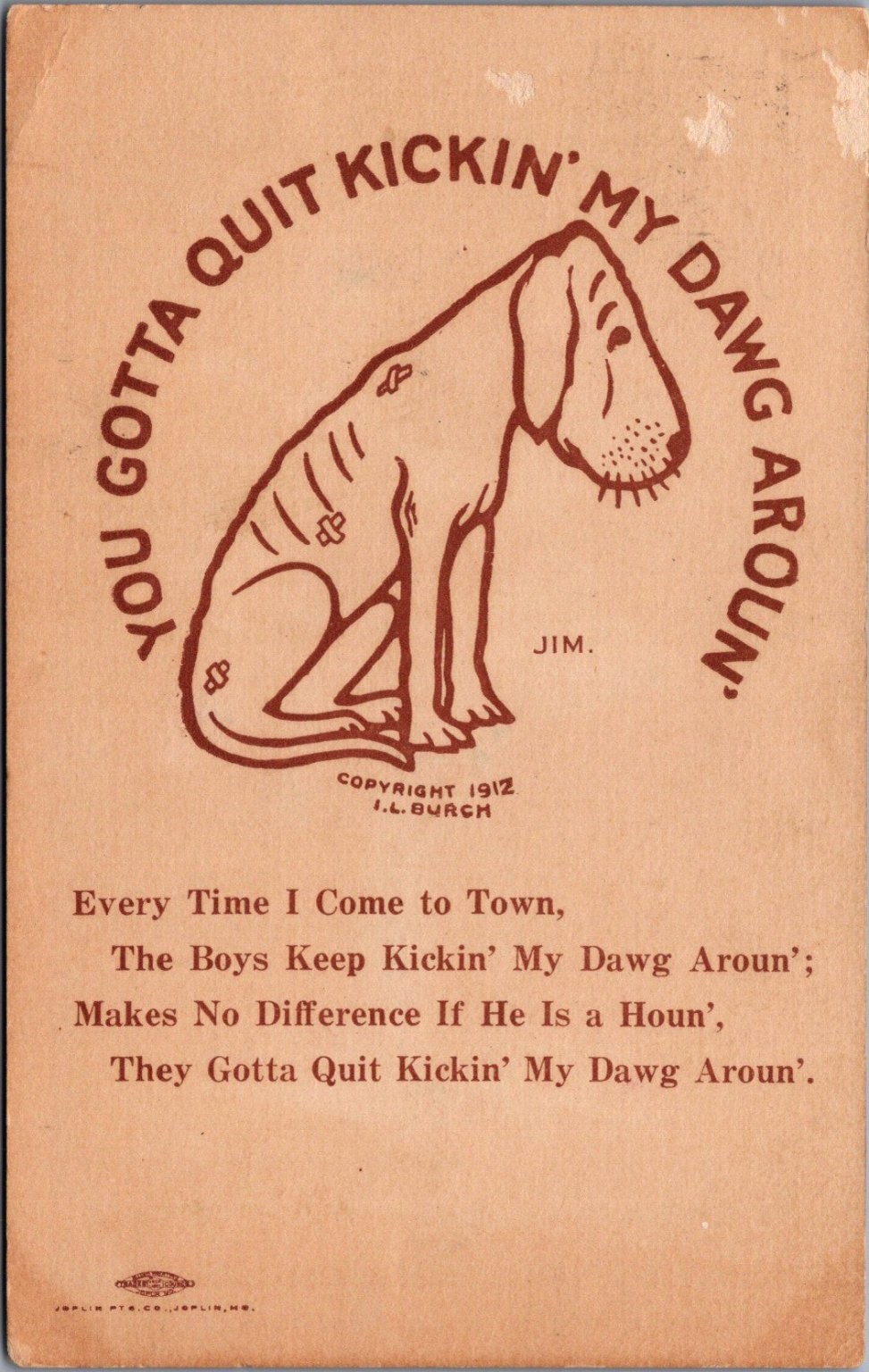 1912 Comic Postcard: \