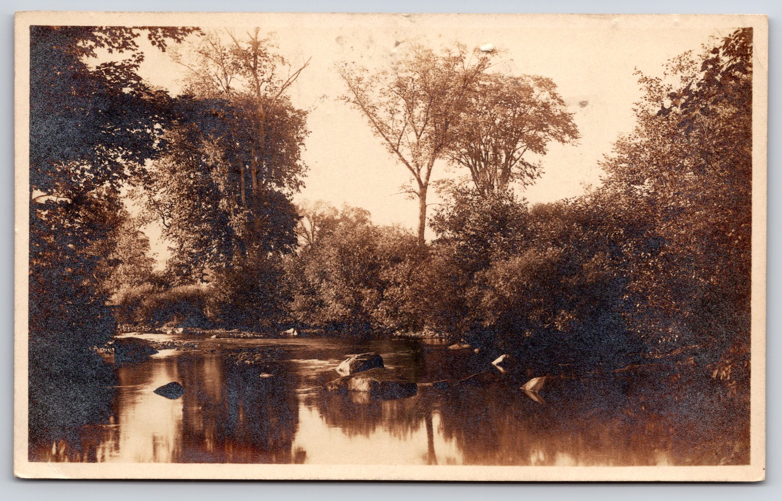Antique RPPC Scenic River Landscape Posted 1911 Real Photo Postcard