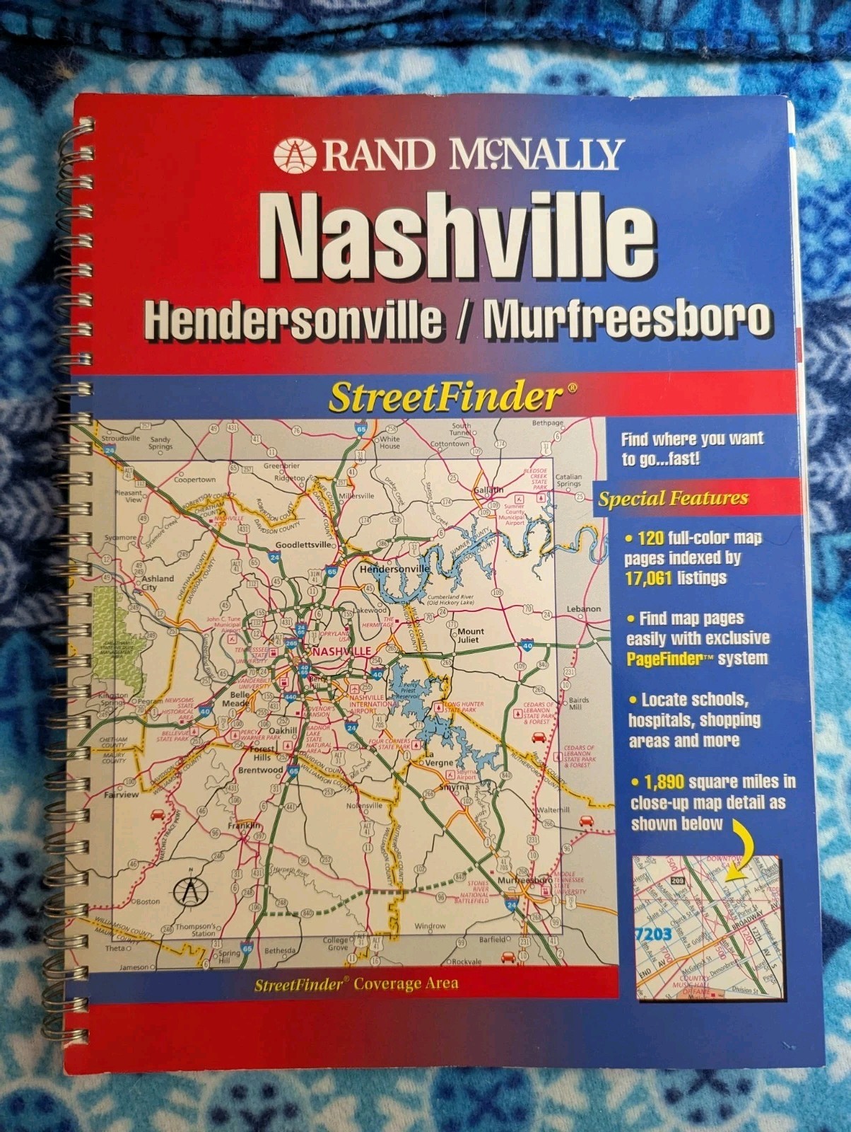 2000 Rand McNally Nashville/Hendersonville/Murfreesboro Street Finder Atlas