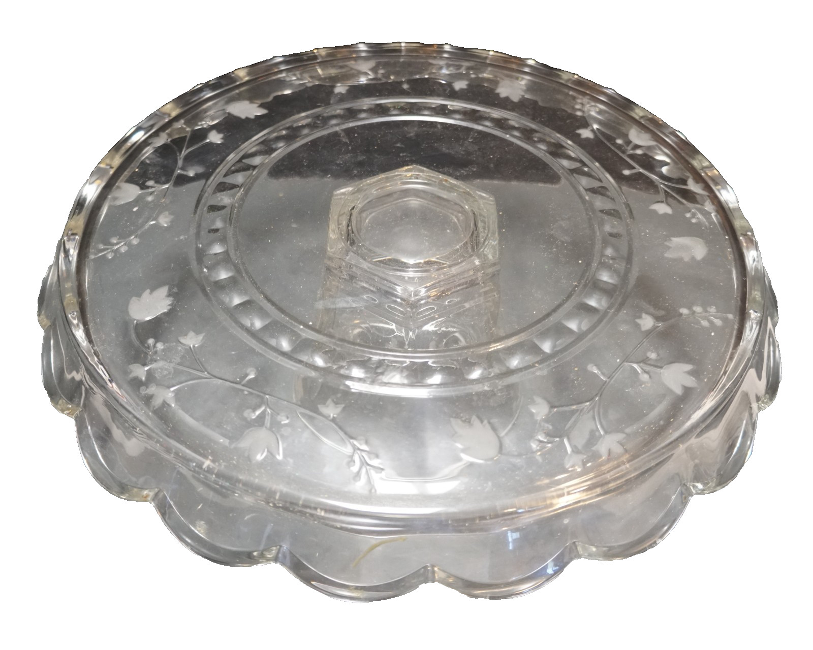 Mikasa Cottage Lace Crystal Cake Stand 12 3/4 IN