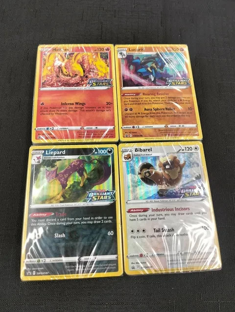 2022 - Pokemon Brilliant Stars Sealed Set of 4 Stamped Promo - SWSH185-SWSH188 2022 - Pokemon Brilliant Stars Sealed Set of 4 Stamped Promo - SWSH185-SWSH188
