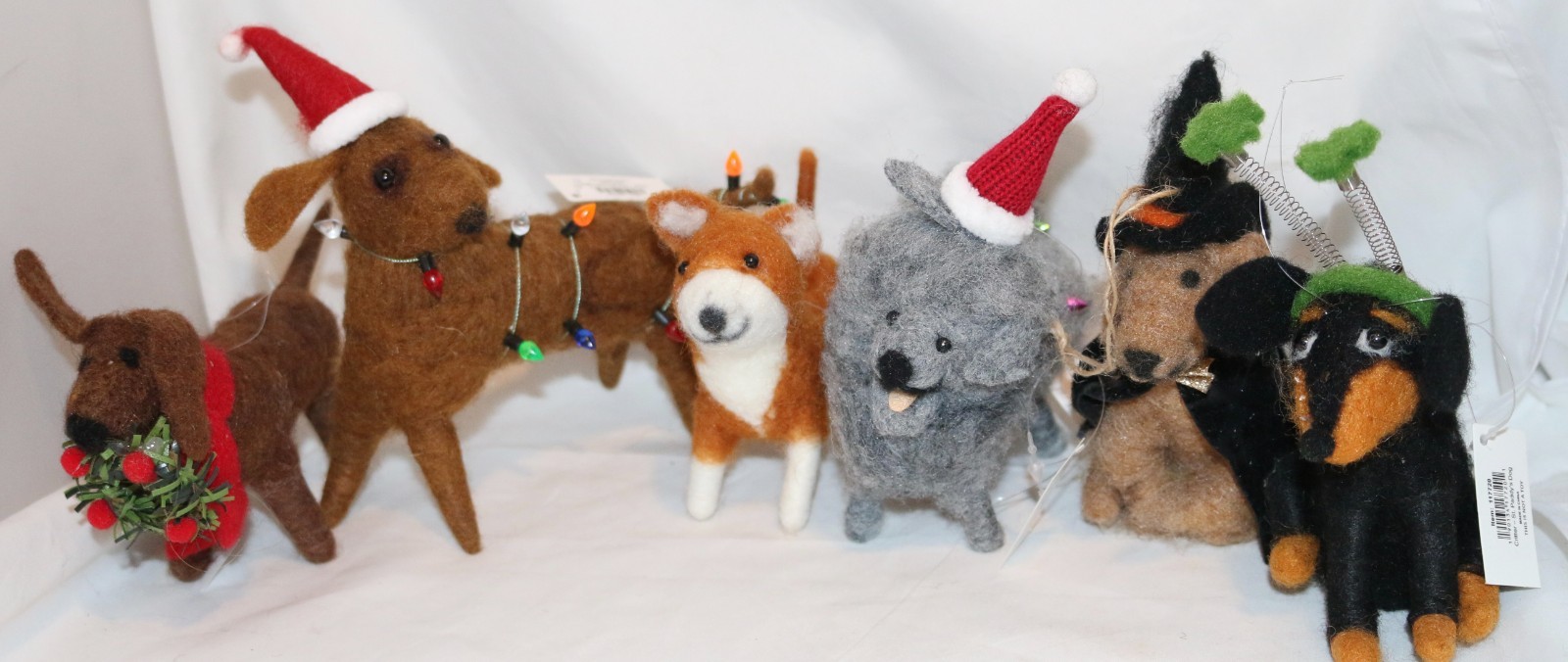 AS IS Primitives by Kathy Felt DOG Critter Lot 6 Holiday Christmas Halloween