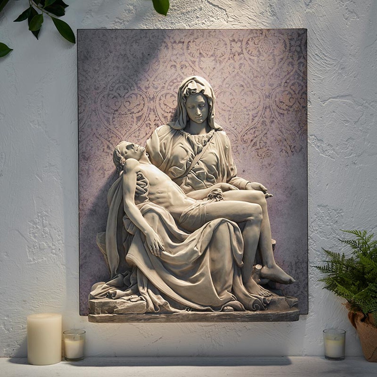 Pieta Garden Wall Plaque (J5574) 26\'\' Pieta Garden Wall Plaque