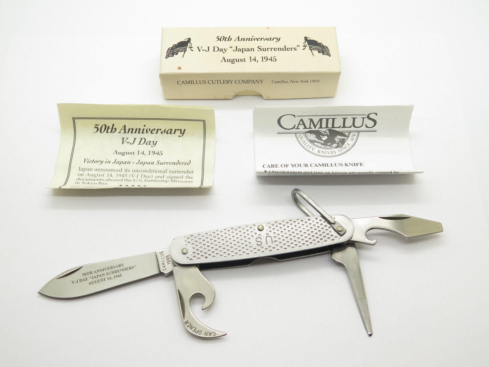 Vintage 1995 Camillus 50th Anniversary V-J Day USA Folding Pocket Camp Knife Vintage 1995 Camillus 50th Anniversary V-J Day USA Folding Pocket Camp Knife