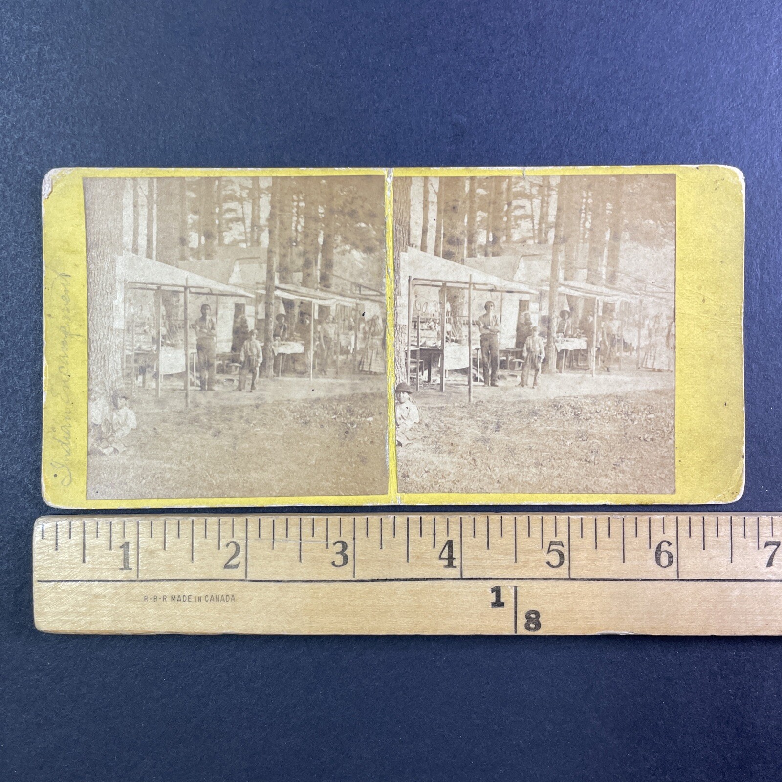 Indian Encampment Stereoview Alden's Views Echo Lake New Hampshire 1870s