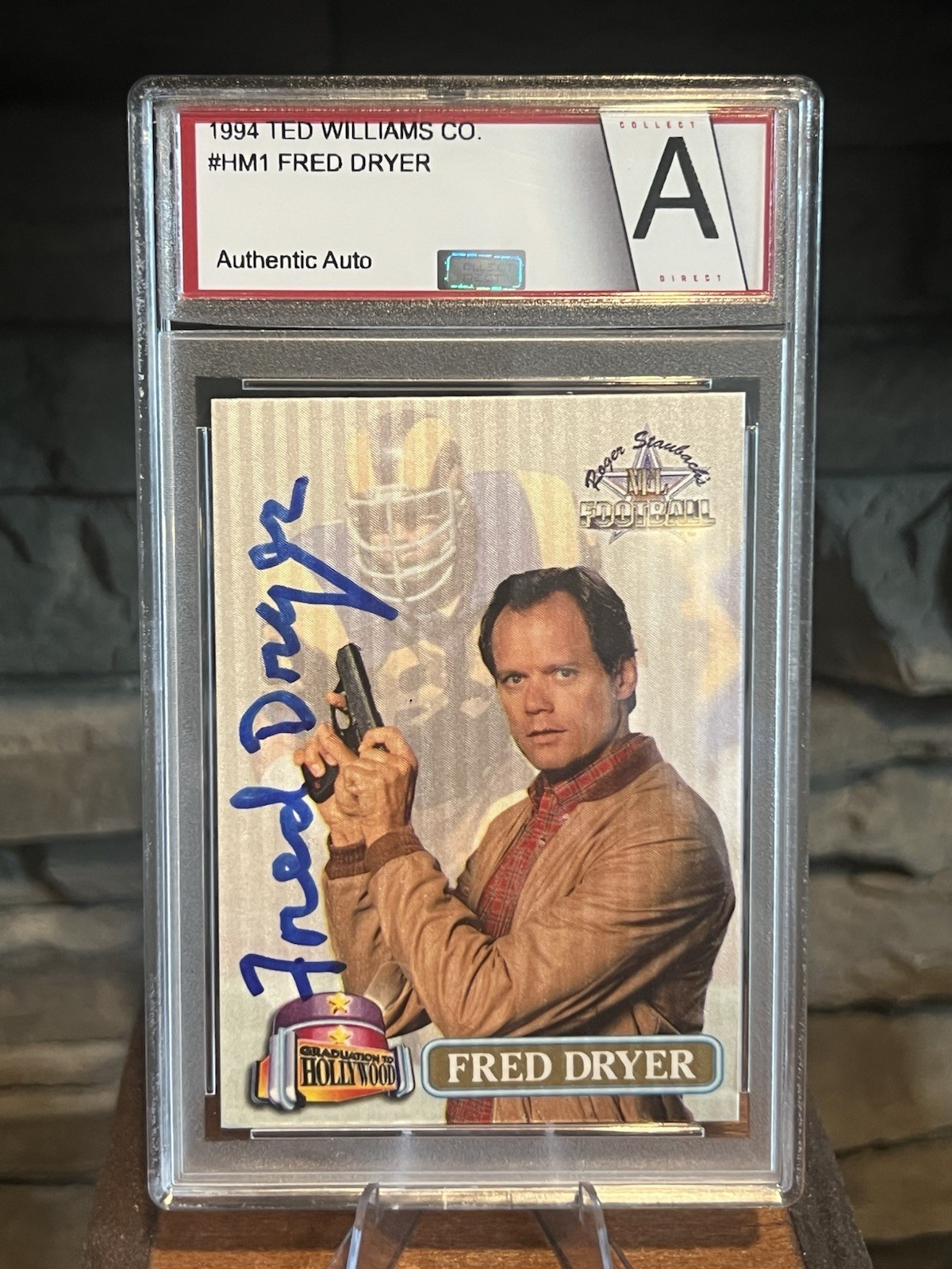 Fred Dryer Auto - 1994 Ted Williams Co Hollywood Miniatures #HM1 - Authenticated