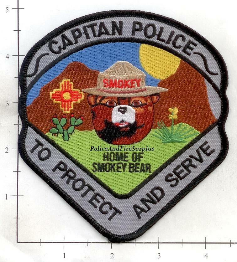 New Mexico - Capitan NM Police Dept Patch - Smokey The Bear v1