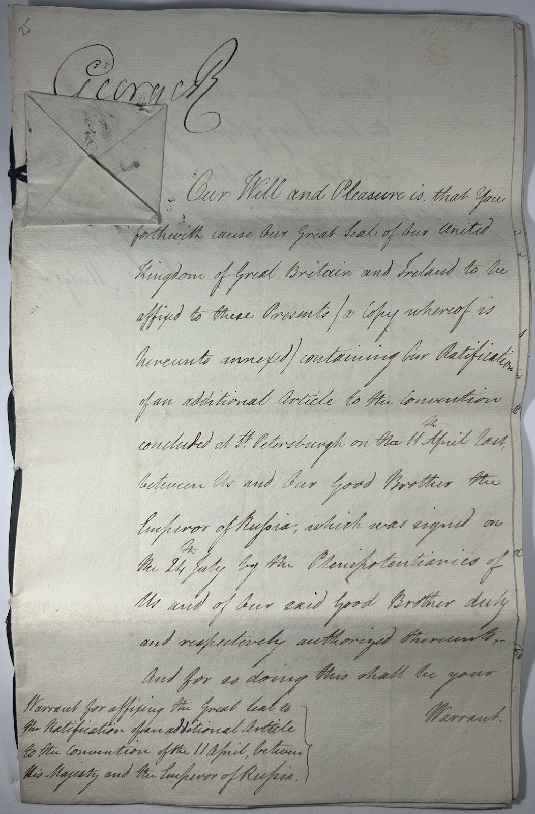 RARE Peace Treaty SIGNED by King George III that Started War of Third Coalition