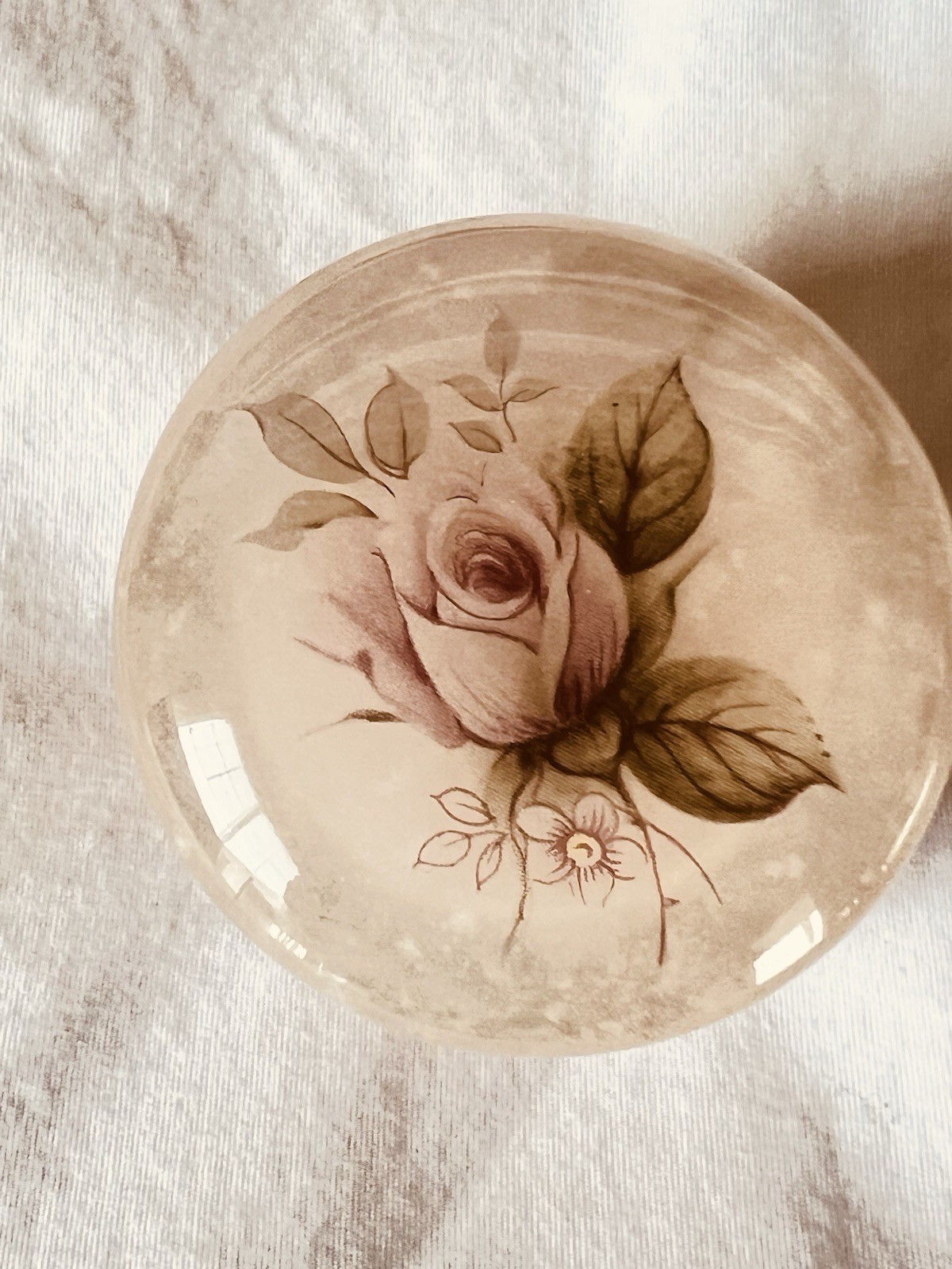Real Gemstone Rose Quartz Pill Trinket Stash Box 3\