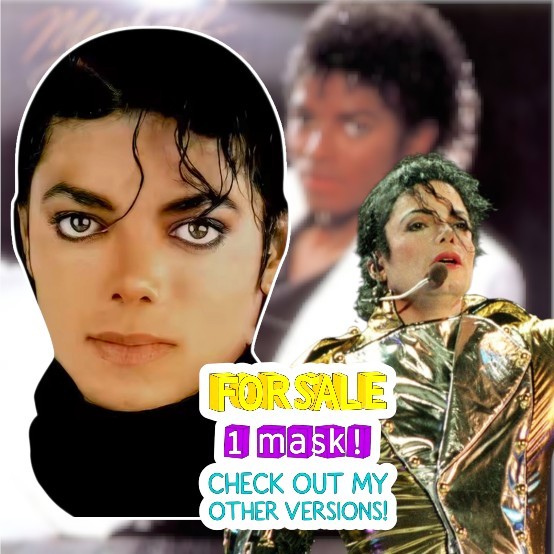 Vintage Look 1980s Michael Jackson Face Mask Halloween Bad Era Costume Thriller 