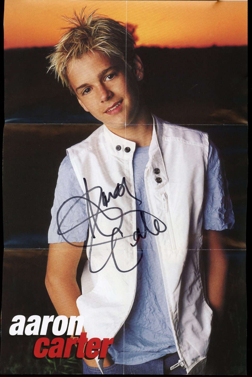 Aaron Carter ~ Signed Autographed Aaron's Party (Come Get It) Poster ~ PSA DNA