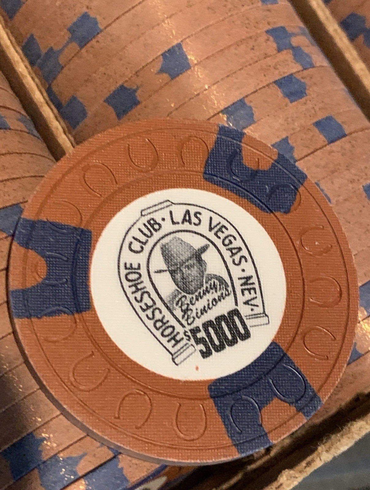 20 $5000 Binions horseshoe rare poker obsolete las vegas nevada casino chips