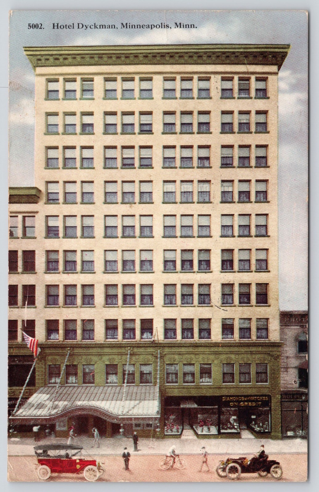 Hotel Dyckman Antique Cars Minneapolis MN Minnesota Vintage Postcard DB 1910s Hotel Dyckman Antique Cars Minneapolis MN Minnesota Vintage Postcard DB 1910s