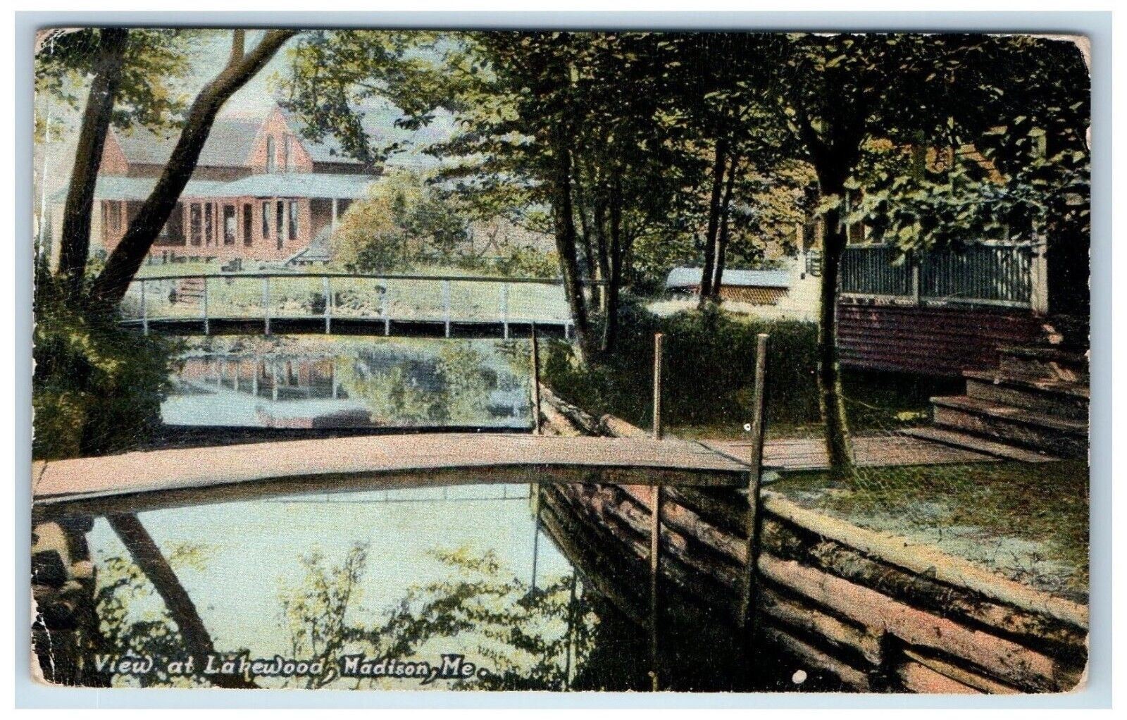 1912 View At Lakewood Bridge Scene Madison Maine ME Posted Vintage Postcard 1912 View At Lakewood Bridge Scene Madison Maine ME Posted Vintage Postcard