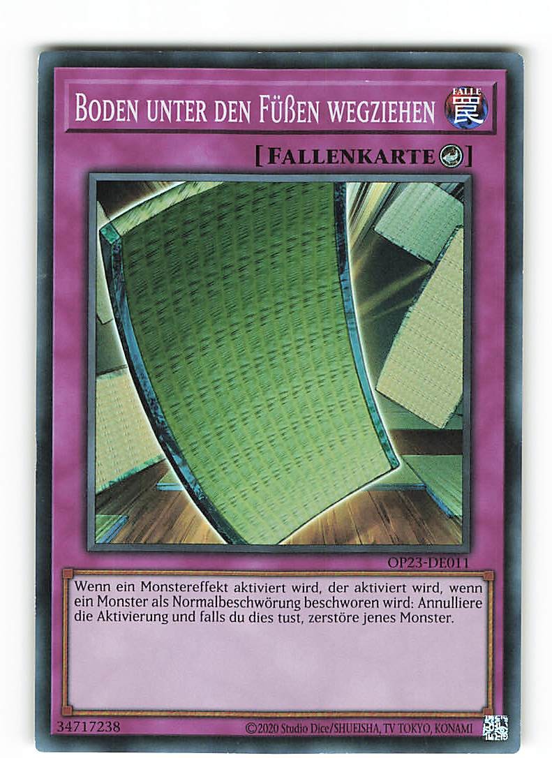 Yugioh PULL AWAY GROUND UNDER FEET, op23-en011 Super Rare German NM 