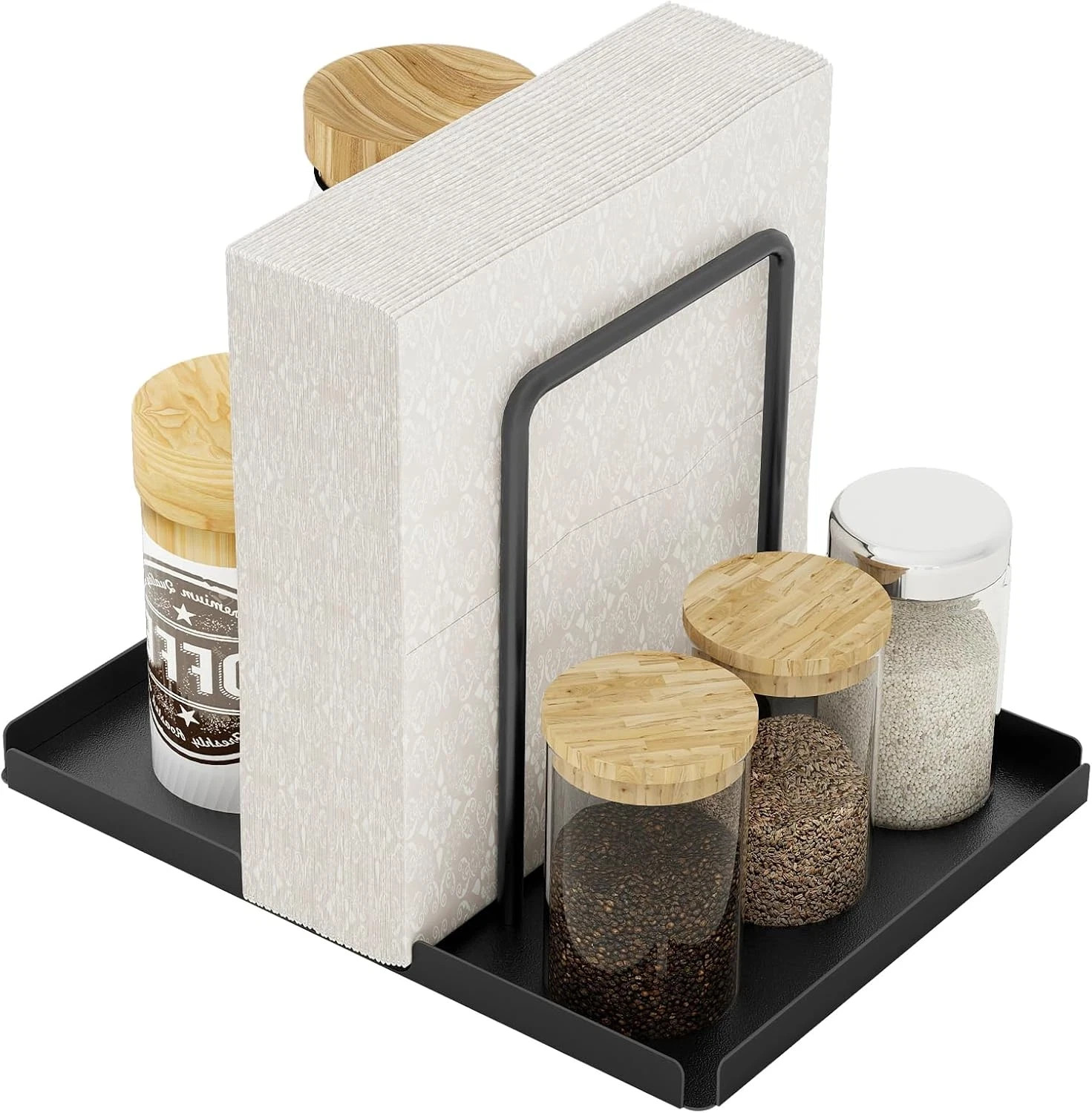 Napkin Holder, Metal Napkin Holder for Table with Salt and Pepper Shakers Caddy, Napkin Holder, Metal Napkin Holder for Table with Salt and Pepper Shakers Caddy,