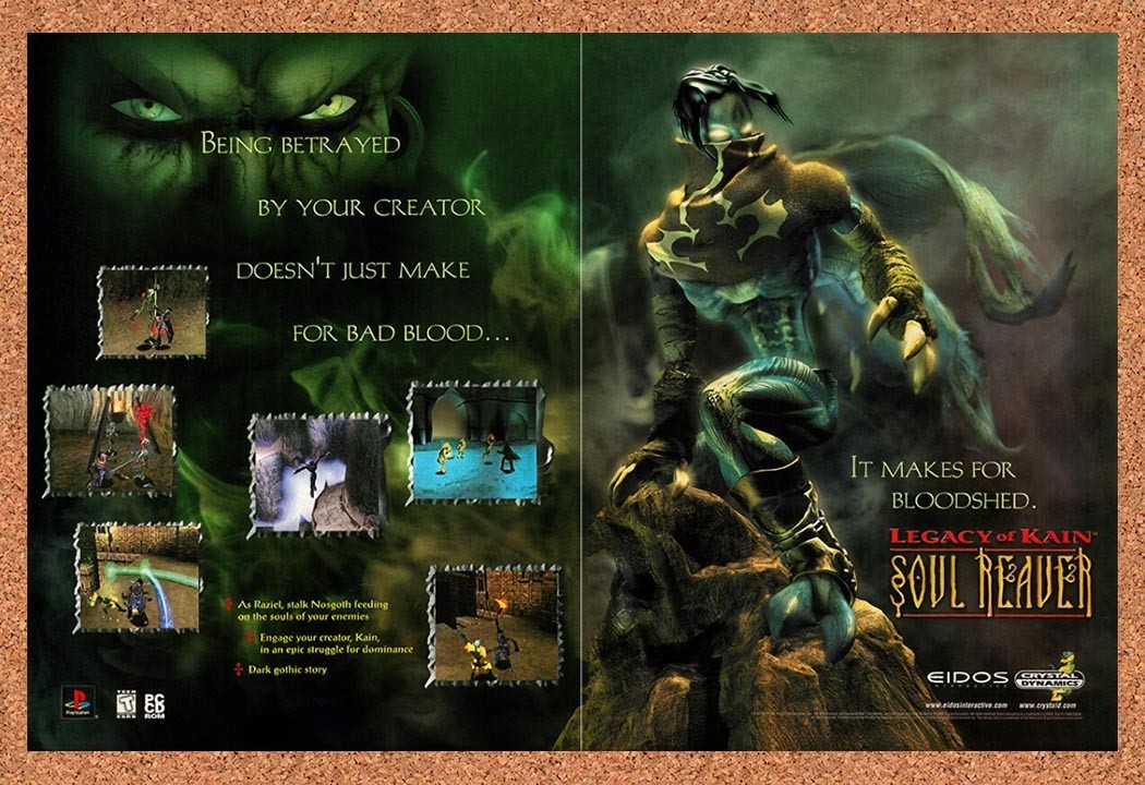 1999 Legacy Of Kain Soul Reaver PC Original Advertisement / Retro Promo v6 1999 Legacy Of Kain Soul Reaver PC Original Advertisement / Retro Promo v6