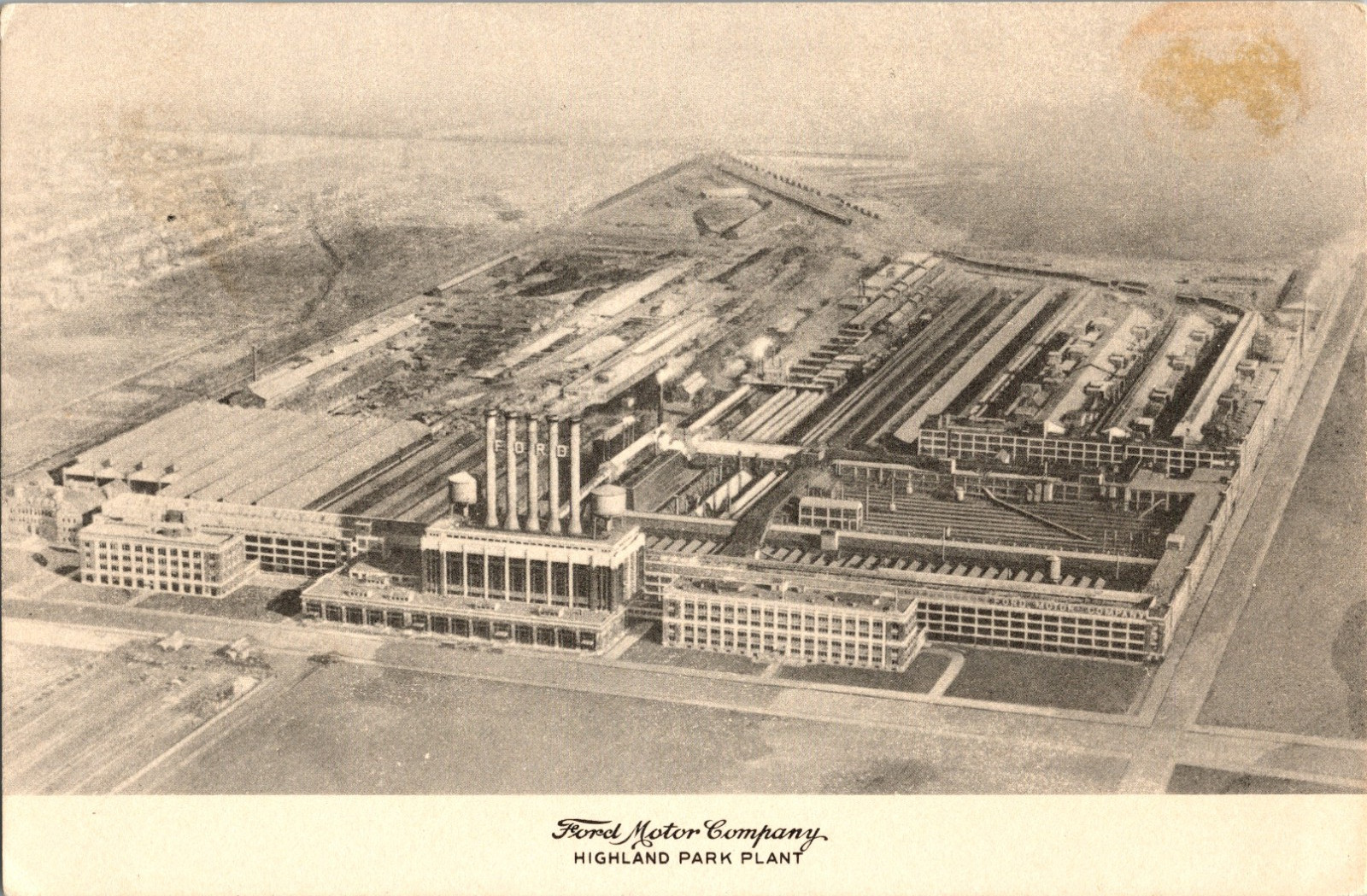 1925 Ford Motor Company Highland Park Plant Model T Factory Postcard