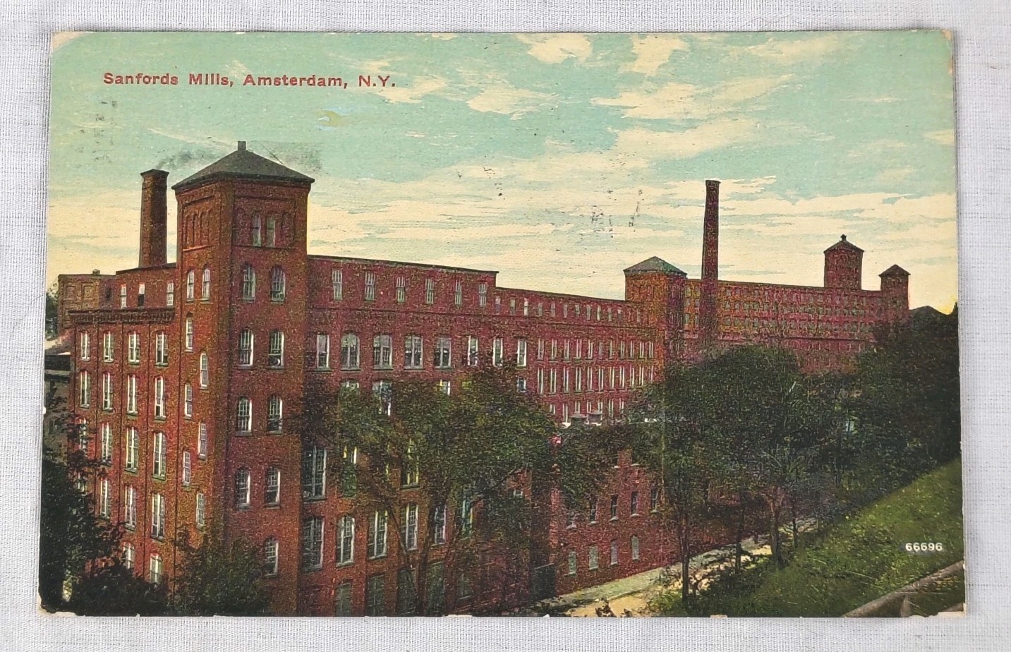 Amsterdam New York Sanford Mills Manufacturing C1910s Postcard