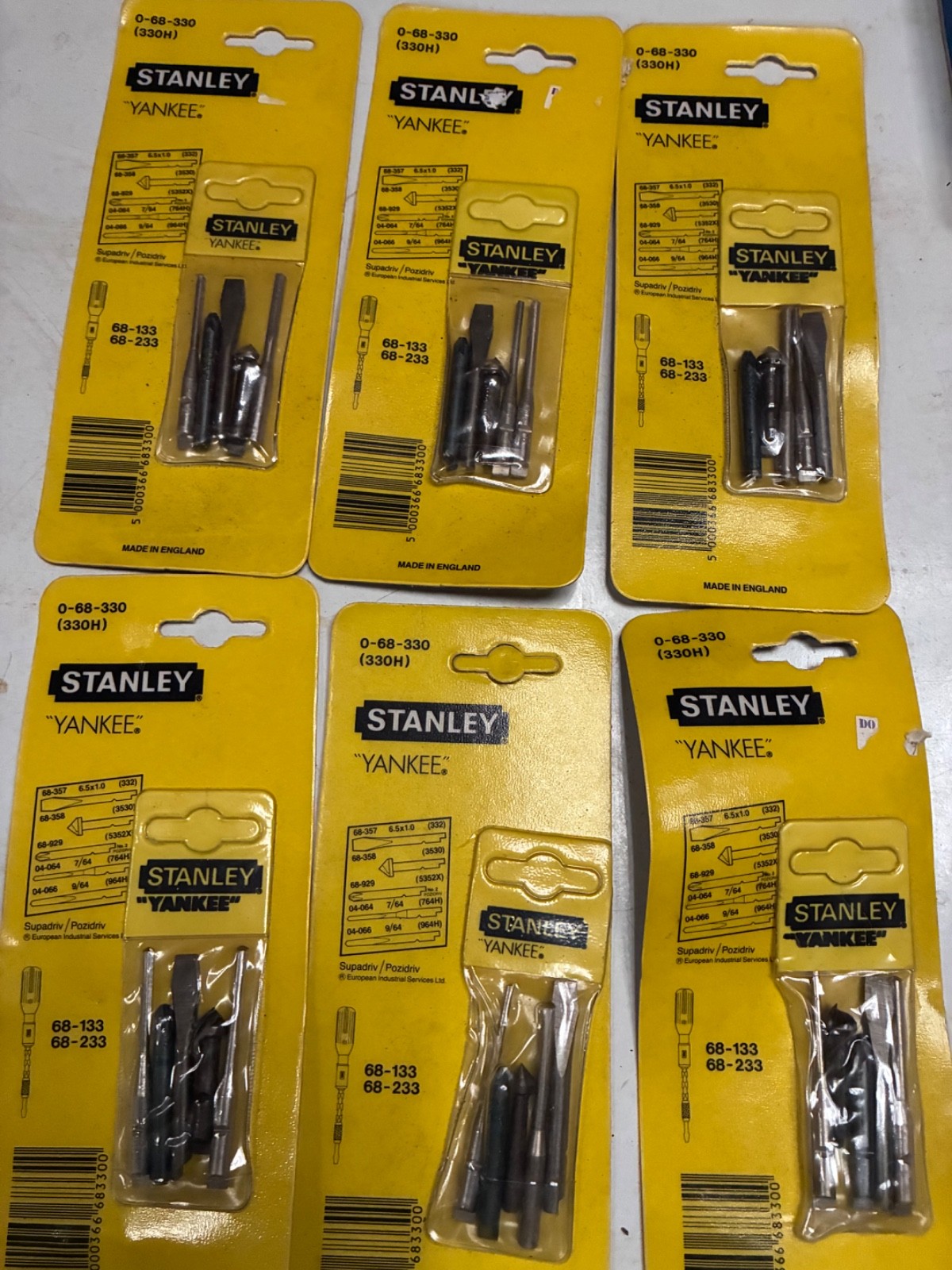 Vintage Stanley Yankee  Screwdriver bits 68-133 68-233