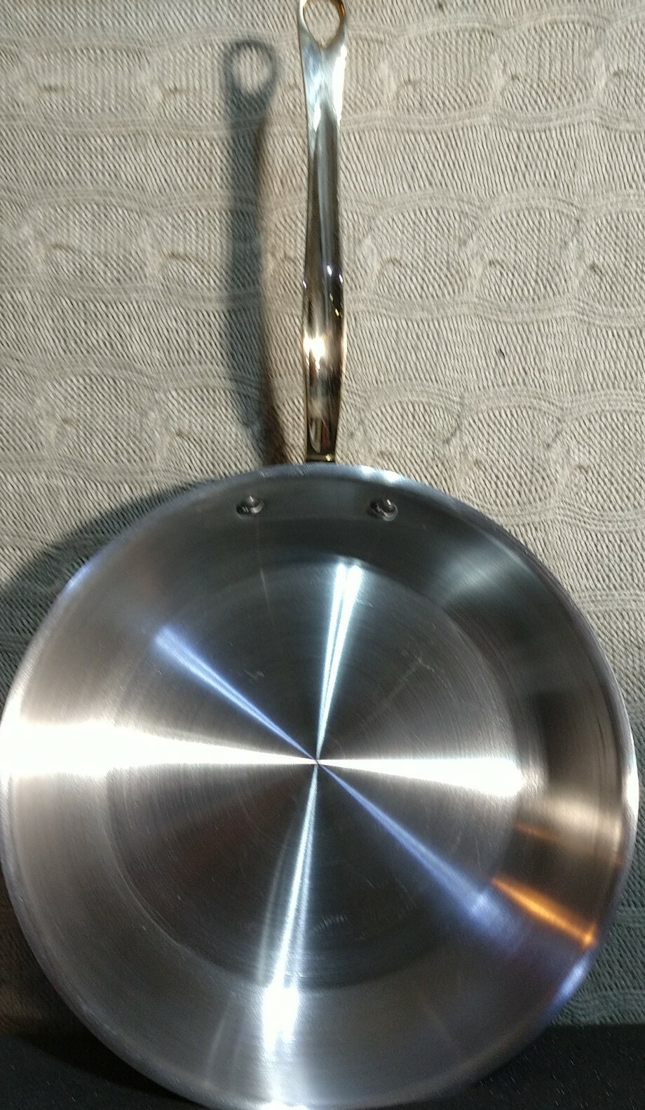 Mauviel 1830 pan  stainless steel with copper handle approx 12\