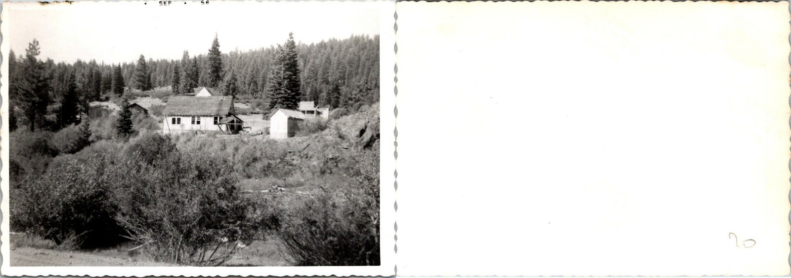 1956 Building at Walker Mine CA California Nature Abstract FOUND B+W Photo 097
