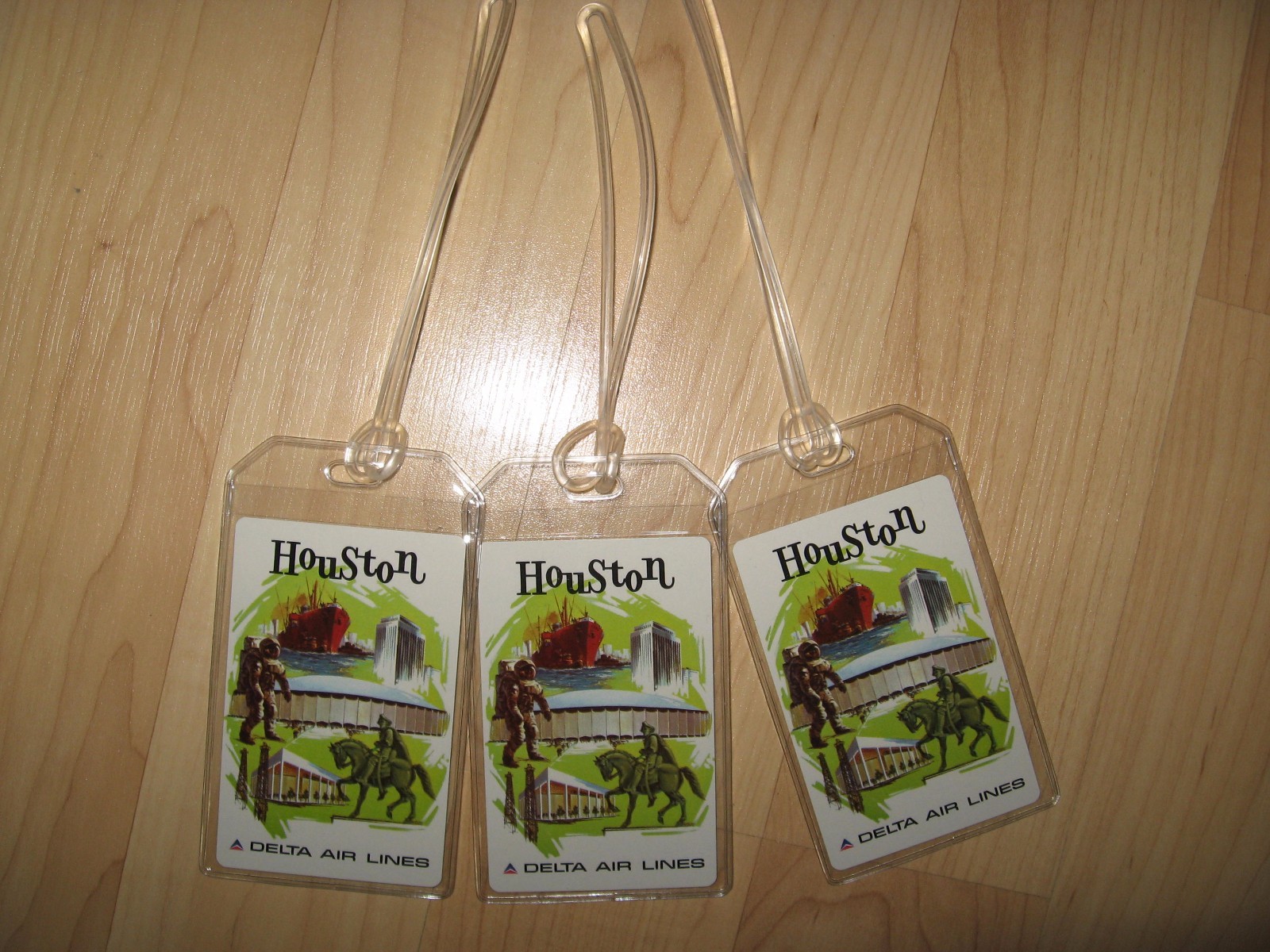 Delta Airlines Houston Luggage Tags - Vintage DL IAH Playing Card Name Tag (3)