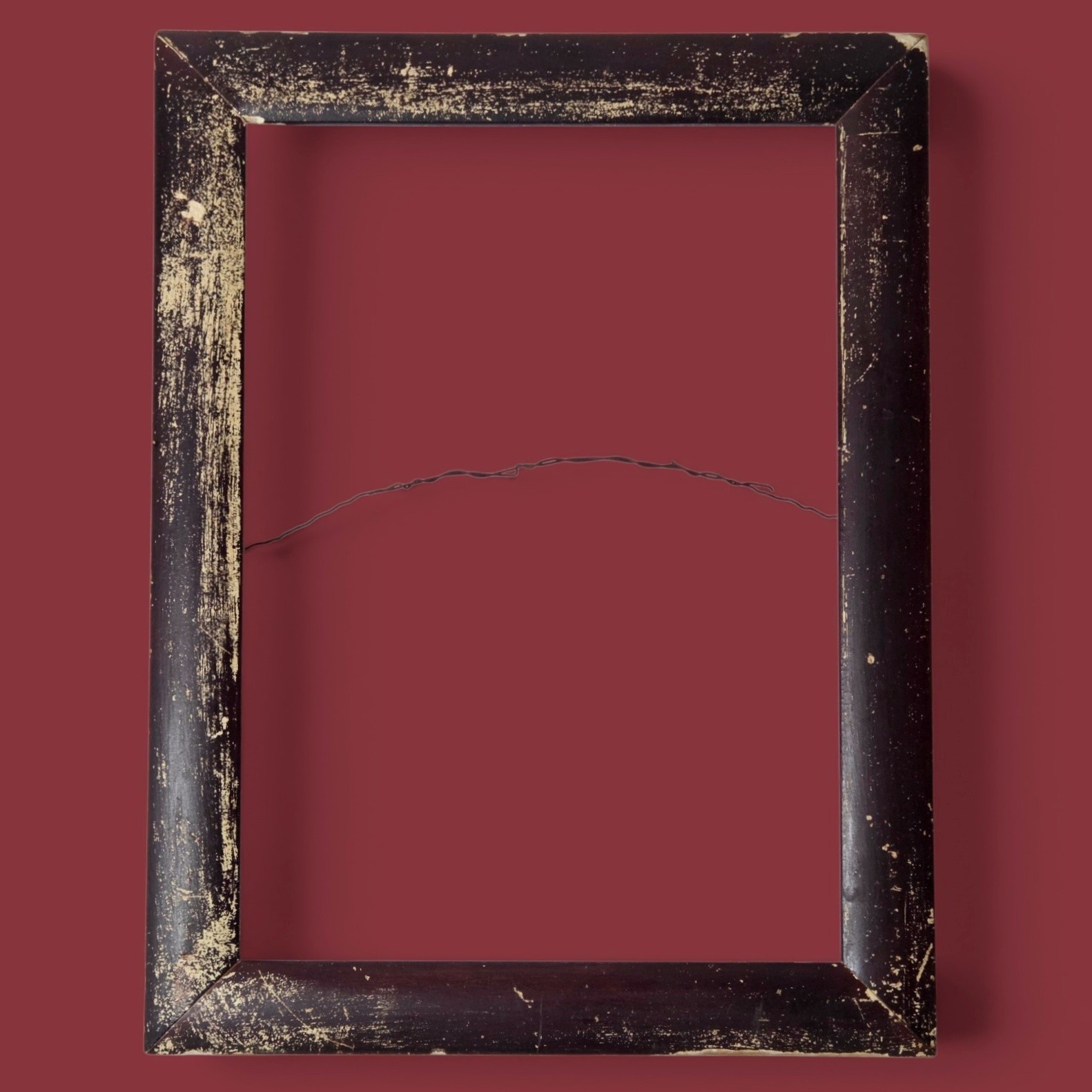 Antique Victorian Wood Picture Art Frame 10x14 Dark Brown Mission Distressed