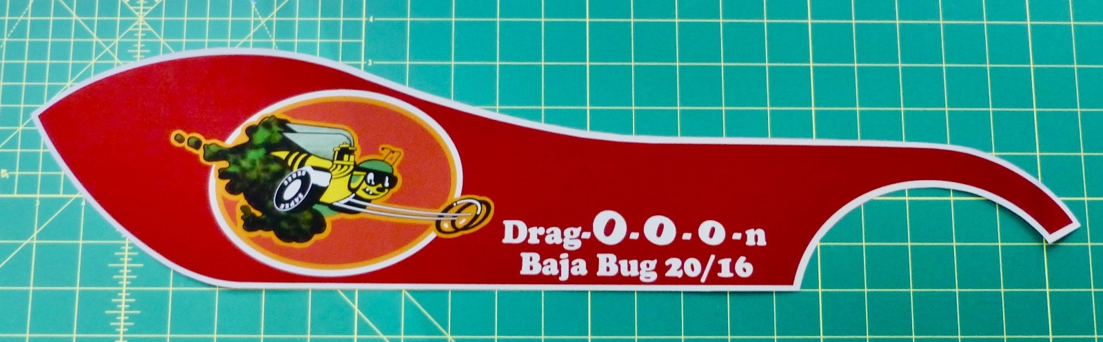 1960s 1970s Otasco Flying O Drag-o-o-o-n muscle bicycle chainguard decal red