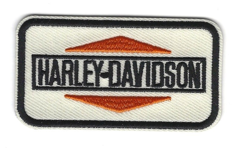 Harley Davidson Motorcycles Iron On Patch Rectangle Logo Design 3\