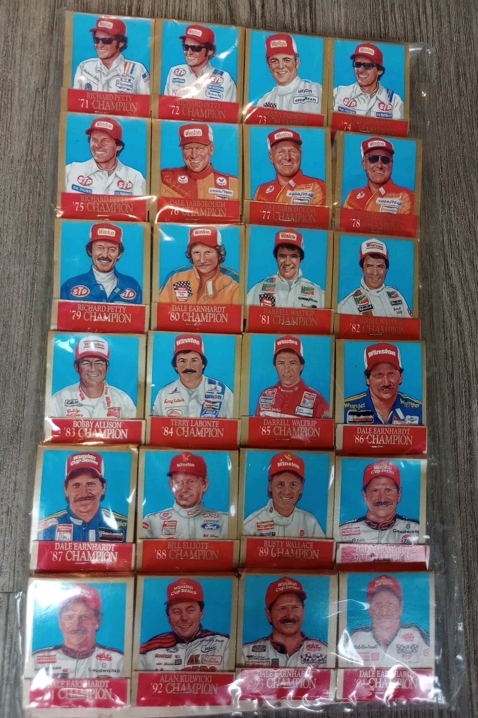 Vtg Nascar Match Books Collection Of Winston Champions Richard Petty Earnhardt 