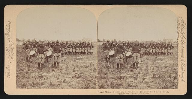 Jacksonville Florida 1898 Second N.J. Volunteers Guard Mount Army Camp